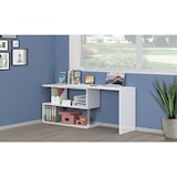 thumbnail of Dmora Schreibtisch Dascagn, Eck-PC-Schreibtisch, Mehrzweck-Bürotisch, 100 % Made in Italy, 120 x 50 x 75 cm, glänzendes Weiß