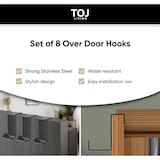 thumbnail of TOJ Living Türhaken – 8er-Set – Edelstahl – Schwarz – Über-Tür – bis 5 kg belastbar