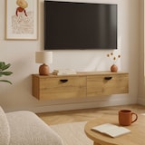 thumbnail of Oviala Meuble TV suspendu 120 cm industriel bois clair