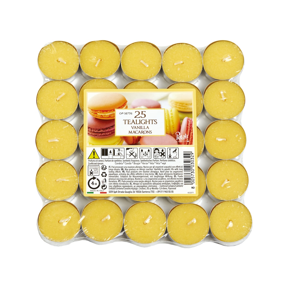 ALT251718 - Petali - Pack 25 Velas Vanilla Macarons 4 Horas - 17 unidades