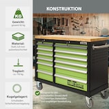 thumbnail of Werkstattwagen DELUXE 12 Schubladen, 123 cm Breite, massiver Arbeitsplatte 4 gefüllte Einlagen