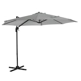 thumbnail of SVITA Verkeerslicht parasol 3m met beschermhoes Parasolstandaard opvulbaar 4-delig Kantelparasol Zwenkparasol Lichtgrijs