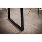 thumbnail of Esszimmertisch Massivholz mit Baumkante Industrial | 120x60 cm | Goldbraun-Schwarz | Metallfüße | Tarn Kollektion | Kadima Design