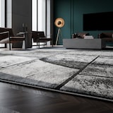 thumbnail of Teppich Wohnzimmer Steine Pflegeleicht Waschbar Strapazierfähig Schlafzimmer OEKO-TEX Schwarz 80x150 cm Gekettelt – DRAU von Kadima Design