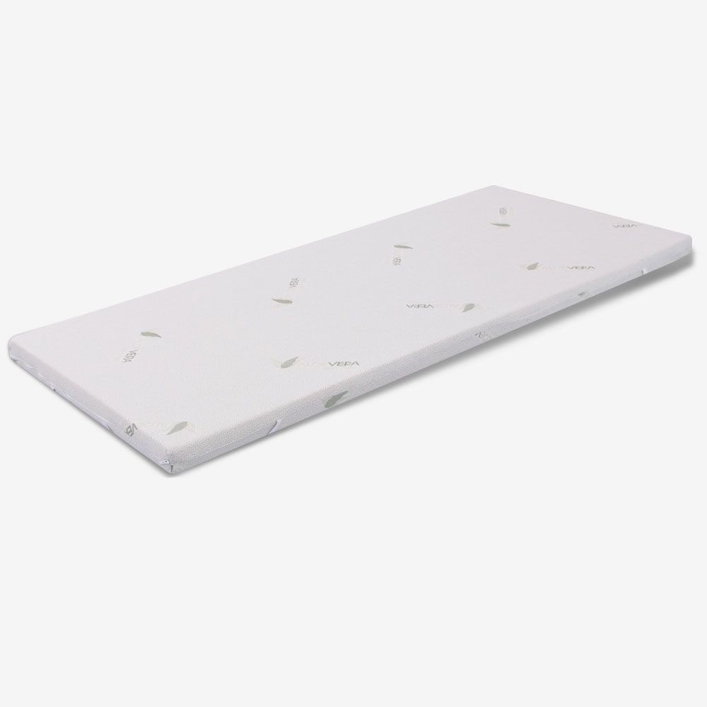 Topper espuma viscoelastica 160x200 alto 3 cm, desenfundable AloeVera