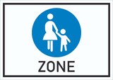 thumbnail of Schild Fußgängerzone Symbol A3 Rückseite selbstklebend