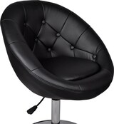 thumbnail of Décoshop26 - Barhocker x1 höhenverstellbarer Lounge-Sessel aus schwarzem PVC und Stahl DEC029515
