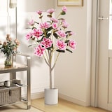 thumbnail of COSTWAY 90 cm Künstlicher Baum mit Blumen, Künstlicher Magnolienbaum, Künstliche Pflanze im Topf, Kamelienpflanze mit Mehrfachstämmen