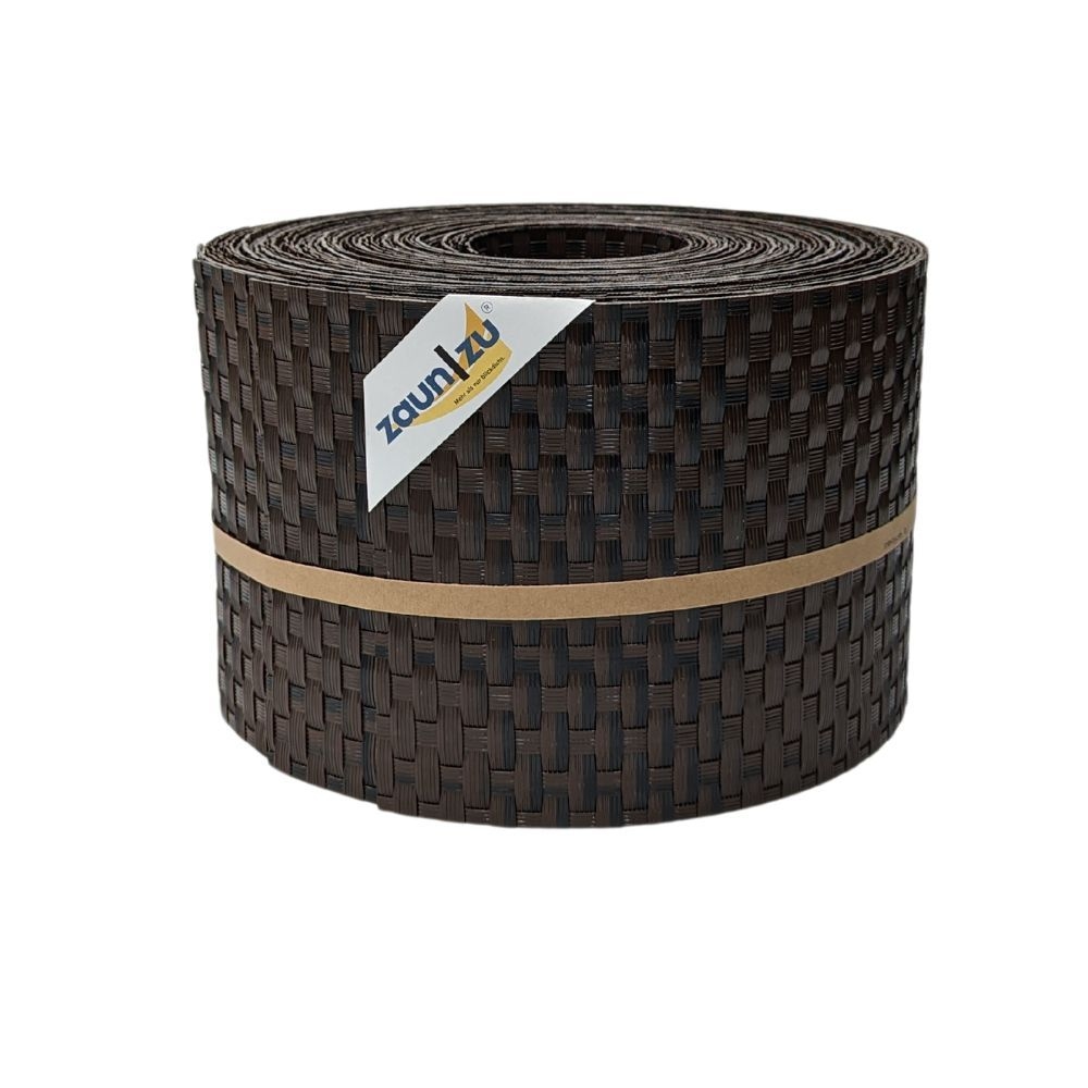 zaun|zu Sichtschutz Rattan für Doppelstabmatten UV-beständig Schwarzbraun 10x 2,55m