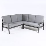 thumbnail of Sofá de jardin esquinero, Aluminio reforzado color antracita, 4 plazas, Cojines color gris