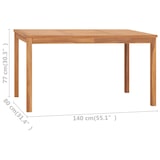 thumbnail of vidaXL Garten-Esstisch 140x80x77 cm Massivholz Teak