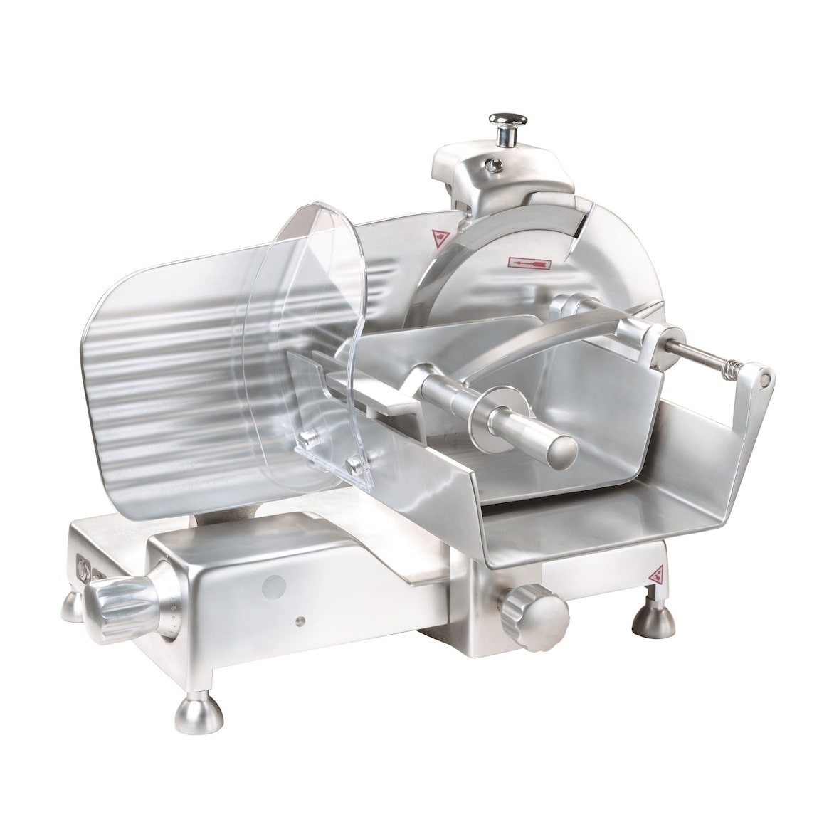 Affettatrice per carni verticale professionale con affilatoio amovibile lama in acciaio Ø 350 mm 0.30 kW