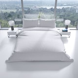 thumbnail of Musselin Bettwäsche 155x220 cm Baumwolle Weiss Einfarbig mit Knopfverschluss Modern Hochwertig