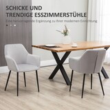 thumbnail of Esszimmerstühle 2er-Set Samt Hellgrau Stahlbeine 54 x 57 x 80 cm mit Armlehnen