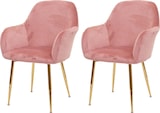 thumbnail of Décoshop26 - Set aus 2 Esszimmerstühlen im Retro-Design bezogen mit rosa Samt und mit goldfarbenen Metallbeinen 04_0000379