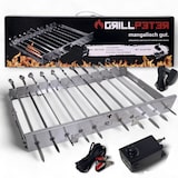 thumbnail of Mangal Ararat Edelstahl 2mm Schaschlikgrill 11er Drehspieß Haube Elektromotor