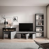 thumbnail of Mobile Soggiorno TV, Parete Attrezzata Soggiorno, 310x35x186cm, Per TV fino a 65", Camino elettrico, Stile moderno, Cemento _ 102_2