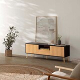 thumbnail of Meuble TV Apolo 1 porte 2 tiroirs, couleur noir/bois