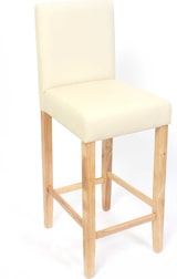 thumbnail of 2er-Set Barhocker Barstuhl M37 Kunstleder ~ creme, helle Füße