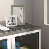 thumbnail of caja de almacenamiento apilable con tapa 69L caja organizadora plegable con ruedas contenedor de plástico con acceso a 5 lados 60x42x34 cm