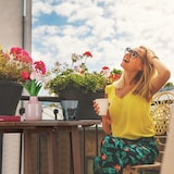 thumbnail of Relaxdays Klapptisch, halbrund, HxBxT: 74 x 80 x 50 cm, Balkon, Terrasse & Garten, Holz, Outdoor, Wandklapptisch, braun
