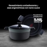 MasterPro Cook & Share | Pentole da cucina | Set di 4 pezzi con coperchio | Realizzate in gres resistente alle alte temperature | Casseruole da cucina | Compatibili con tutti i
