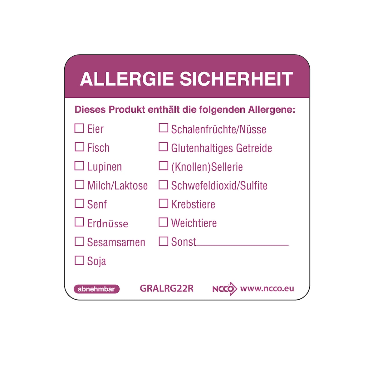 HACCP "Allergie Sicherheit"