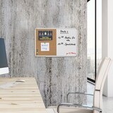 thumbnail of Relaxdays Kombitafel 2 in 1, Kork Pinnwand & Magnettafel, Aluminiumrahmen, Kombiboard mit Ablage, 30 x 45 cm, weiß/natur