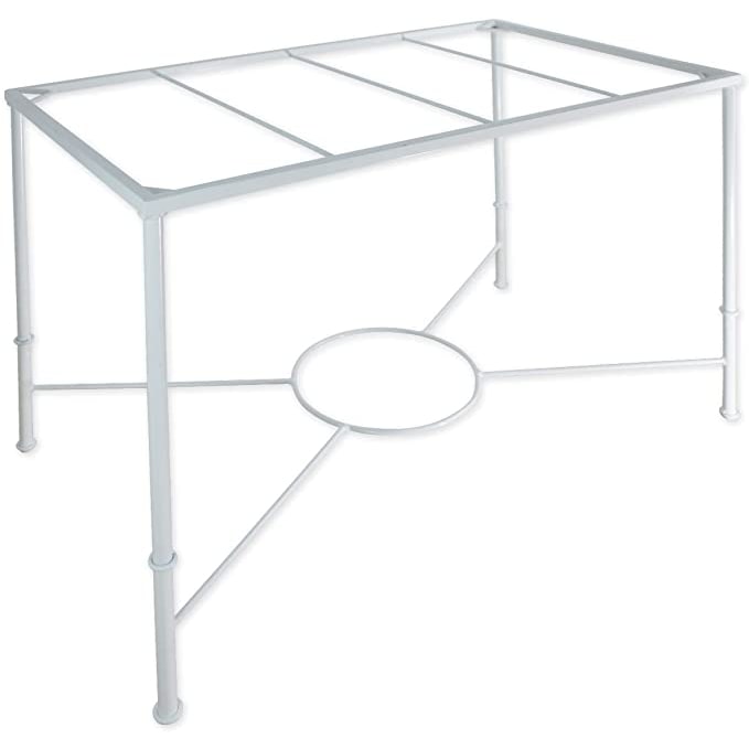Mesa forja Alcolea para Salon, Cocina. 120 X 70 Regulable Doble Altura. Ideal Ropa Camilla, forja Nacional. Mesa Comedor en Blanco para brasero