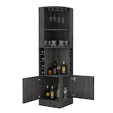 thumbnail of TUHOME Mueble bar esquinero Syrah, con soporte para copas - Roble Gris