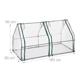 thumbnail of Relaxdays Folienfrühbeet, HxBxT: 90 x 180 x 90 cm, 2 Türen, Spitzdach, Frühbeet, Aufzucht, Gewächshaus, PVC, transparent