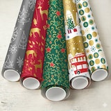 thumbnail of Pack 50 Rollos Papel Regalo Christmas B 2m x 70cm Navideño, Caja Expositora, Diseño Festivo, Navidad Comercios - FP Fiesta Paper