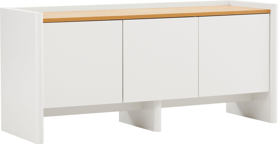 Mueble TV retro liso rectangular L120 cm blanco | Makro