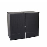 thumbnail of PROREGAL 2er-Mülltonnenverkleidung | HxBxT 176x130x131cm | Poly-Rattan 2x120l | Schwarz | Mülltonnenbox Mülltonnenabdeckung