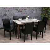 thumbnail of 6er-Set Esszimmerstuhl Stuhl Küchenstuhl klassisch und zeitlos  | HxBxT 90x43x56cm | Sitzhöhe 45cm |  Kunstleder  |  dunkle Beine |  Schwarz