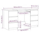 thumbnail of Bureau vieux bois 140x50x77 cm bois d'ingénierie Modèle Milan Bar