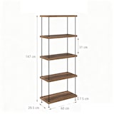 thumbnail of COSTWAY Vrijstaande Kast, Boekenkast met Metalen Frame, Industriële Opbergplank, Opbergrek, Walnoot voor Slaapkamer