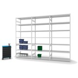 thumbnail of PROREGAL Fachbodenregal Stecksystem | Grundregal | HxBxT 300x130x60cm | 7 Ebenen | Fachlast 190 kg | Beidseitig nutzbar | Lichtgrau