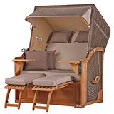 thumbnail of Strandkorb Komplettset - bene living - Schaalsee Teak - PE grau - Modell 510 - inkl. Liftersystem