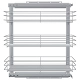 thumbnail of Cesta de cocina extraíble 3 niveles plateada 47x35x56 cm