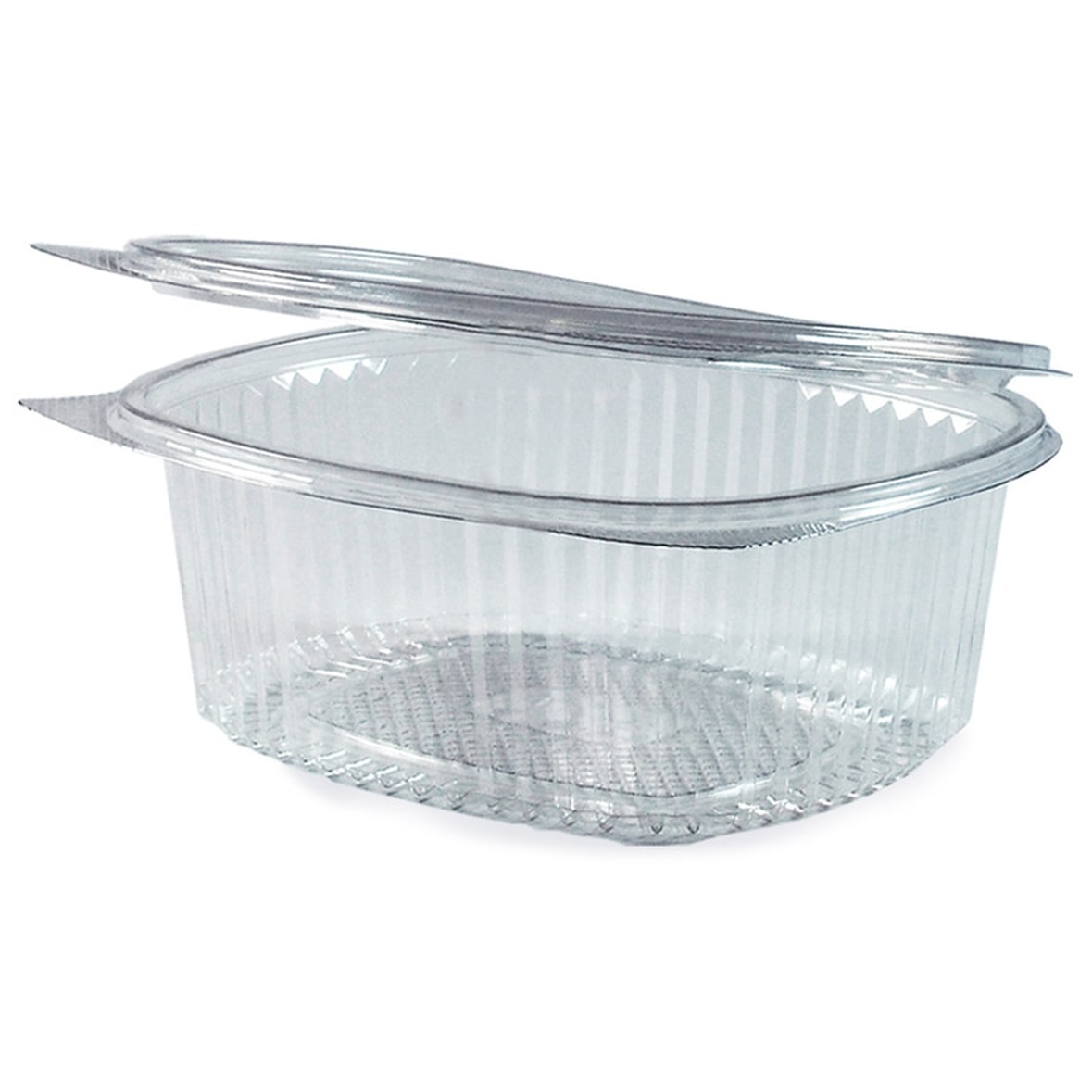 50x Feinkostbecher oval klar mit Deckel 375 ml (PET)