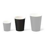 thumbnail of BIOZOYG 50 Stück Einwegbecher 200ml / 8oz Pappbecher Einmalbecher schwarz bedruckt Kaffee Heißgetränke Recycling biologisch kompostierbar