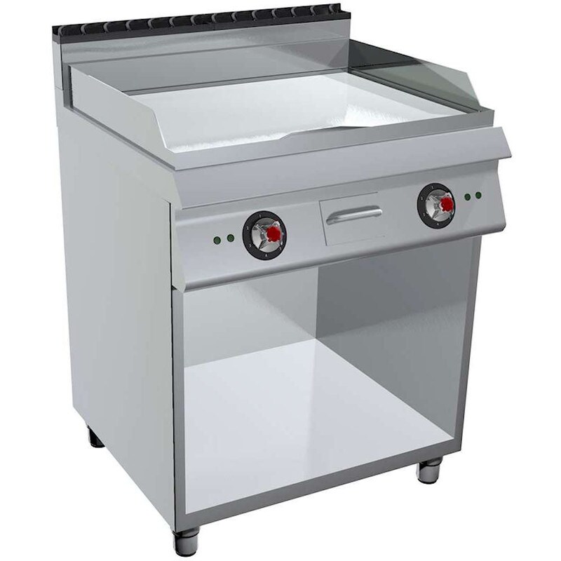 FryTop Eléctrico Profesional - Plato Liso Cromo - Profundidad 70