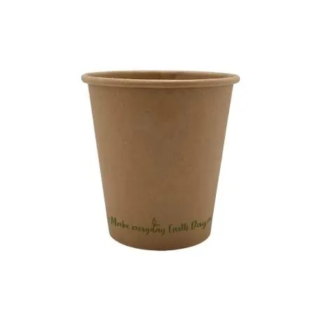 Copos de papel kraft "Make everyday earth day" Ø60mm 120ml (4Oz) (1.000 unid.)
