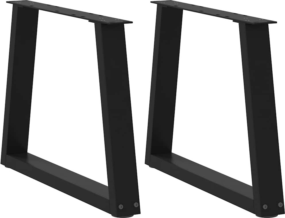 Helloshop26 - Set aus 2 verstellbaren V-förmigen Couchtischbeinen 70 x 42–43,3 cm modernes Design schwarzer Stahl 02_0056851