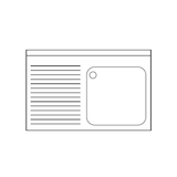 thumbnail of Plonge inox 1 bac et égouttoir sur placard P 550 mm-bac à droite longueur 1400mm