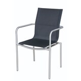 thumbnail of METRO PROFESSIONAL Sedia impilabile con braccioli Milano, acciaio inox/rivestimento tessile, nero/argento