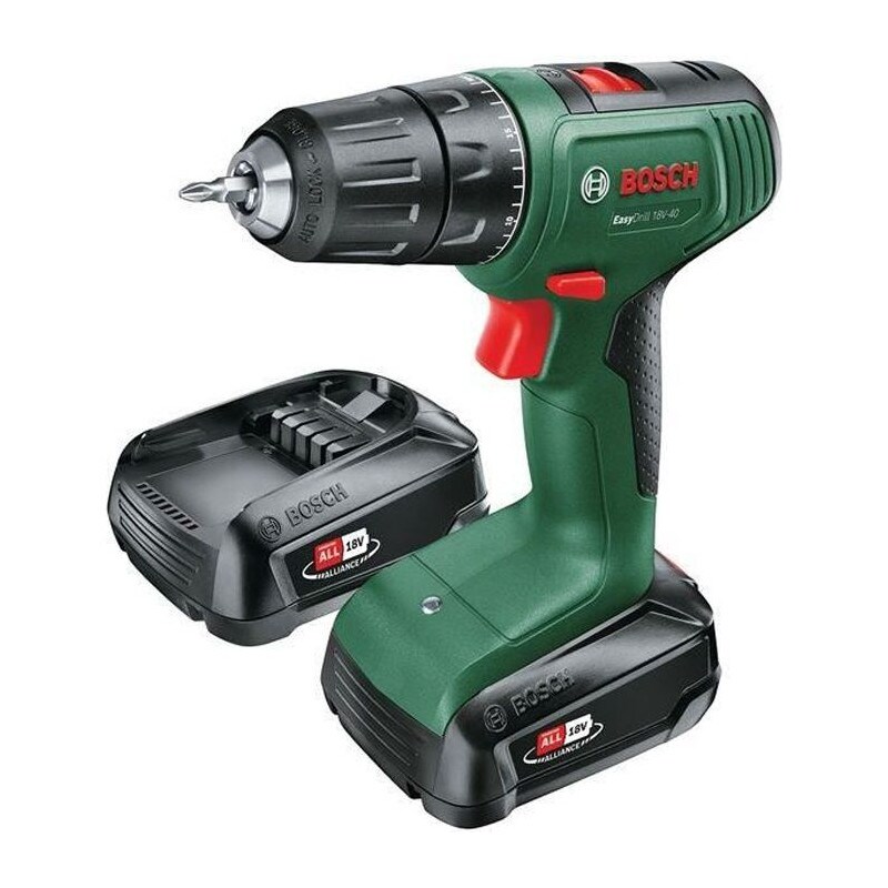 Perceuse visseuse Bosch EasyDrill 18V-40 (+2xbatteries 2,0Ah) + chargeur 1xAL18V-20