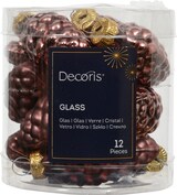 thumbnail of 12 Glaszapfen 6cm Christbaumschmuck Christbaumkugeln Weihnachtsbaumkugeln Weihnachtsbaumschmuck Kastanienbraun