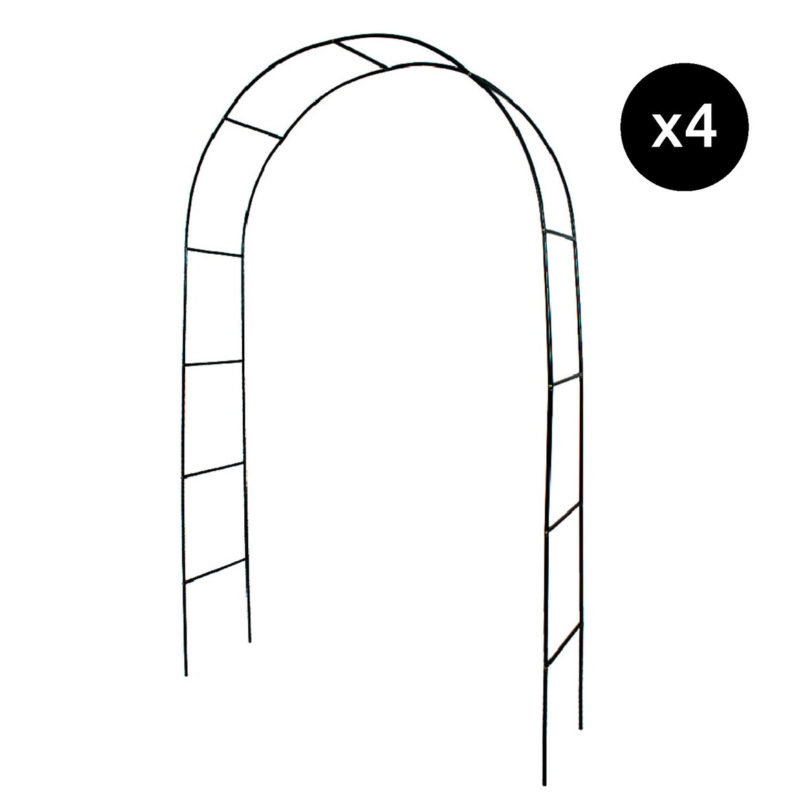 tectake 4 Arches de jardin - vert - 402661